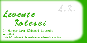 levente kolcsei business card