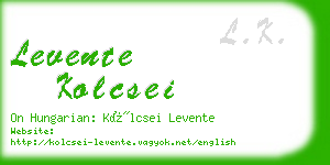 levente kolcsei business card